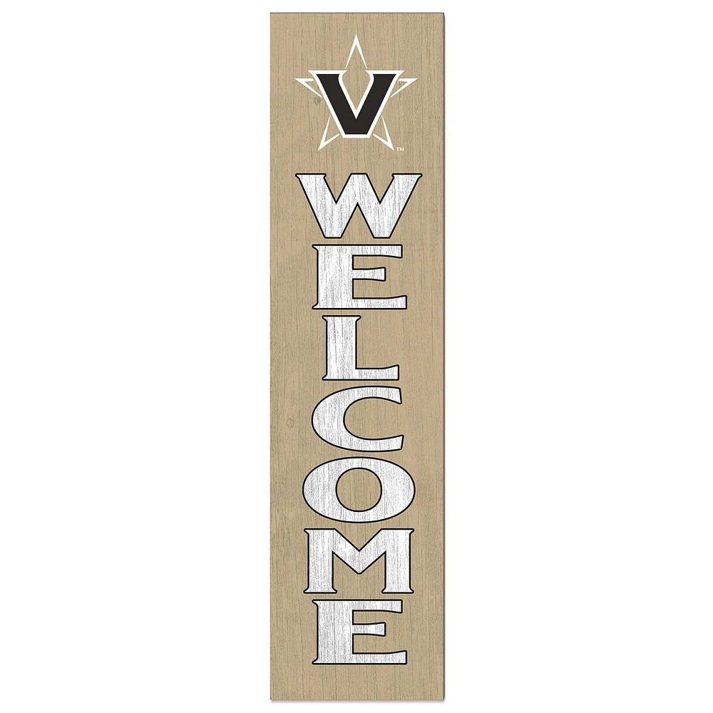Gold Vanderbilt Commodores 12'' x 48'' Welcome Outdoor Leaner