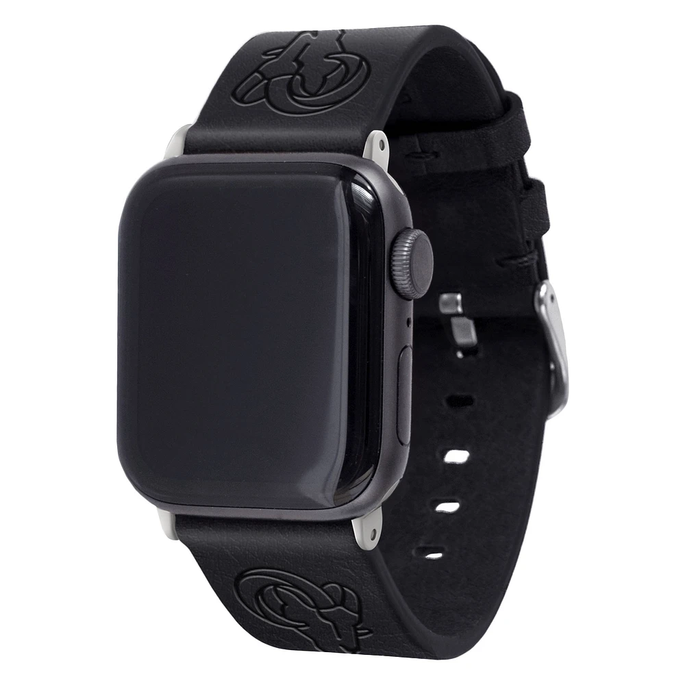 Black Los Angeles Rams Leather Apple Watch Band