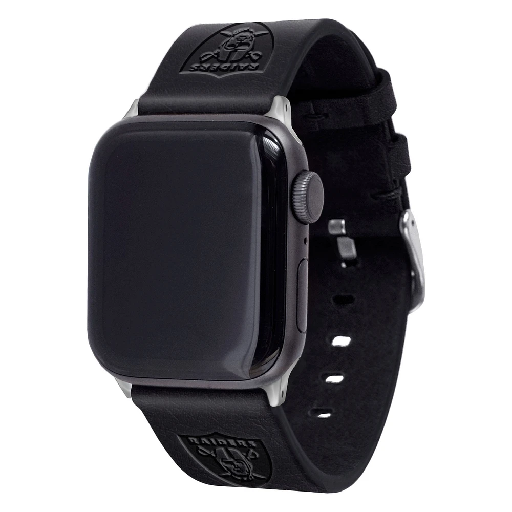 Black Las Vegas Raiders Leather Apple Watch Band