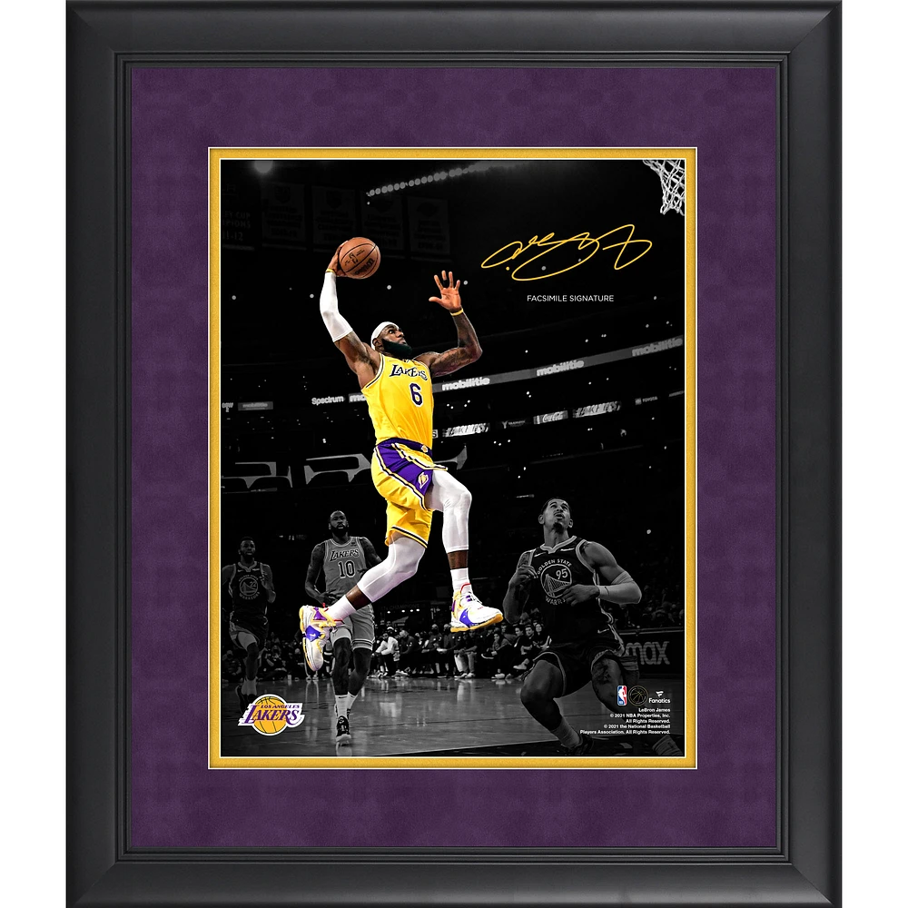 LeBron James Los Angeles Lakers Facsimile Signature Framed 11" x 14" Spotlight Photograph