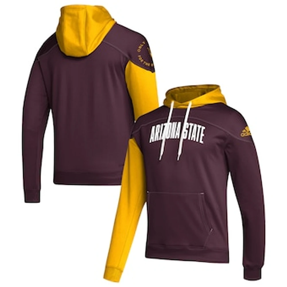 Men's adidas Maroon Arizona State Sun Devils Block Stadium Pullover Hoodie
