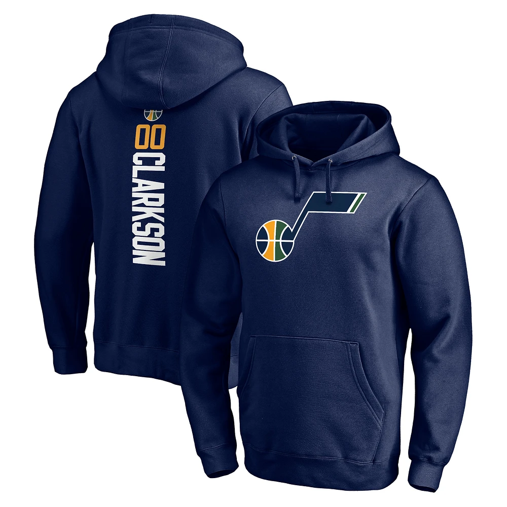 Men's Jordan Clarkson Navy Utah Jazz Playmaker Name & Number Pullover Hoodie