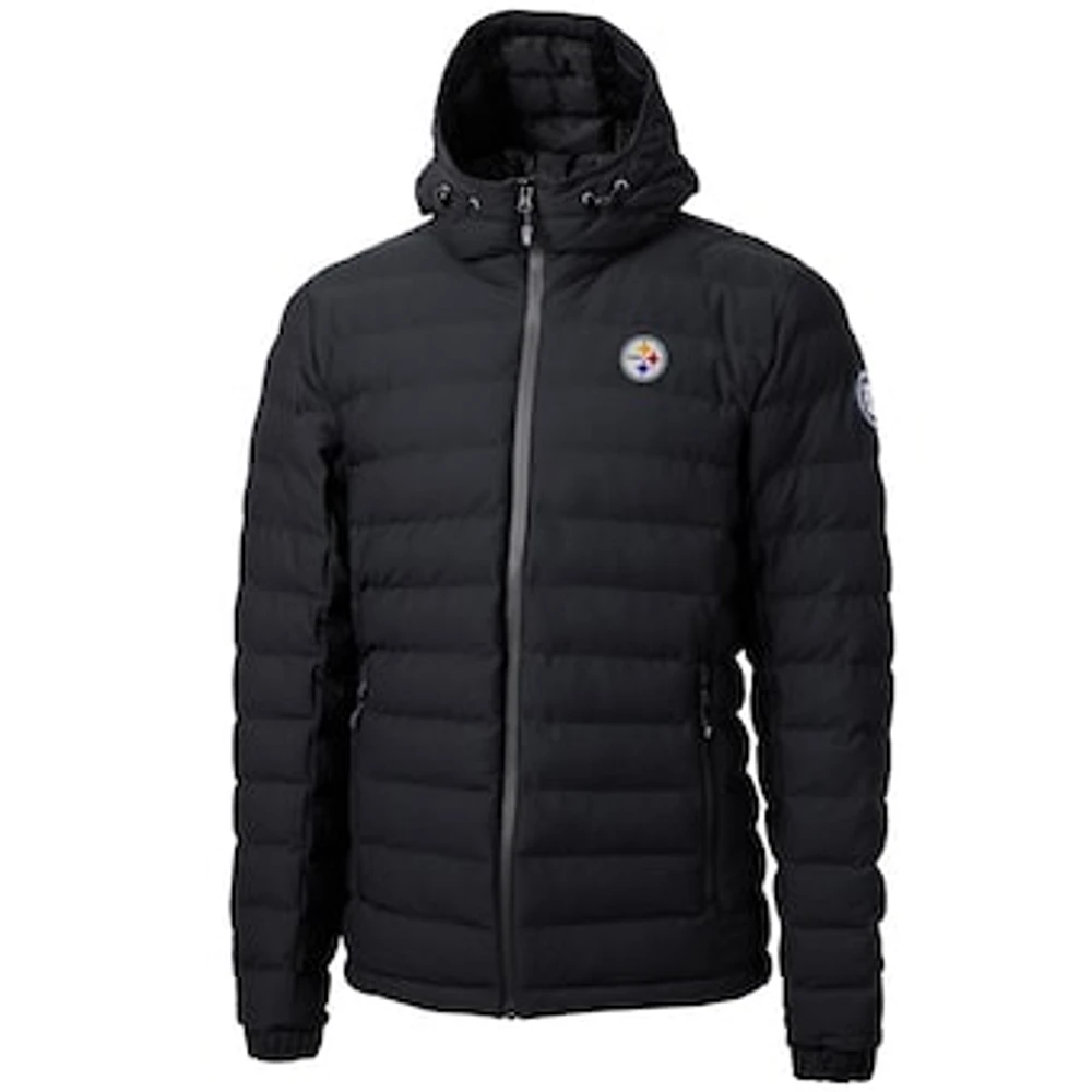 Men's Cutter & Buck Black Pittsburgh Steelers Mission Ridge Repreve Full-Zip Puffer Jacket
