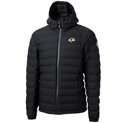 Men's Cutter & Buck Black Los Angeles Rams Mission Ridge Repreve Full-Zip Puffer Jacket