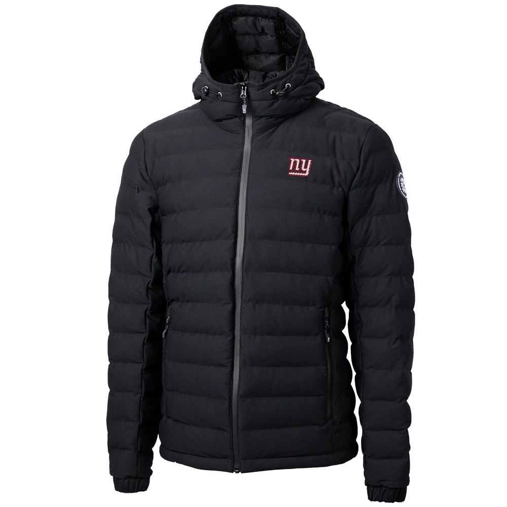 Men's Cutter & Buck Black New York Giants Mission Ridge Repreve Full-Zip Puffer Jacket