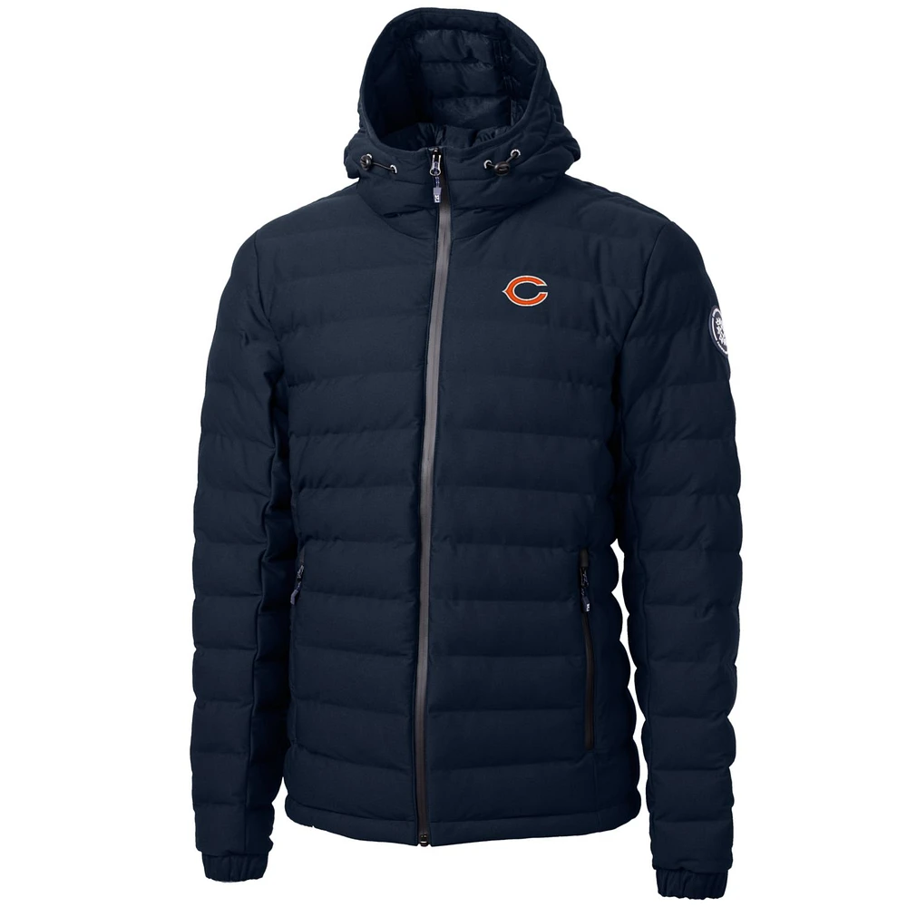 Men's Cutter & Buck Navy Chicago Bears Mission Ridge Repreve Full-Zip Puffer Jacket