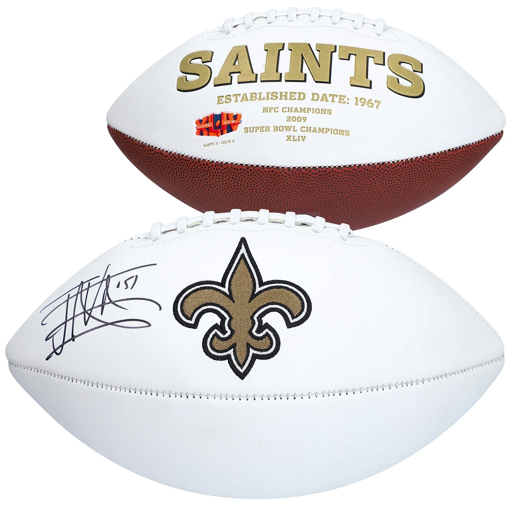 Jonathan Vilma New Orleans Saints Autographed White Panel Football