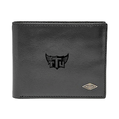 Men's Fossil Black Tennessee Tech Golden Eagles Leather Ryan RFID Flip ID Bifold Wallet