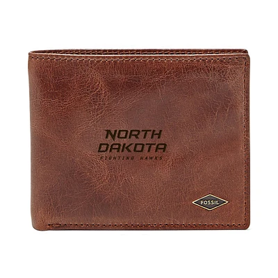 Men's Fossil Brown North Dakota Leather Ryan RFID Flip ID Bifold Wallet