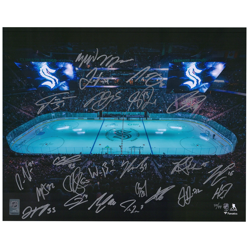 Seattle Kraken Autographed 16" x 20" Opening Night Rink Photograph with Multiple Signatures - Limited Edition of 99