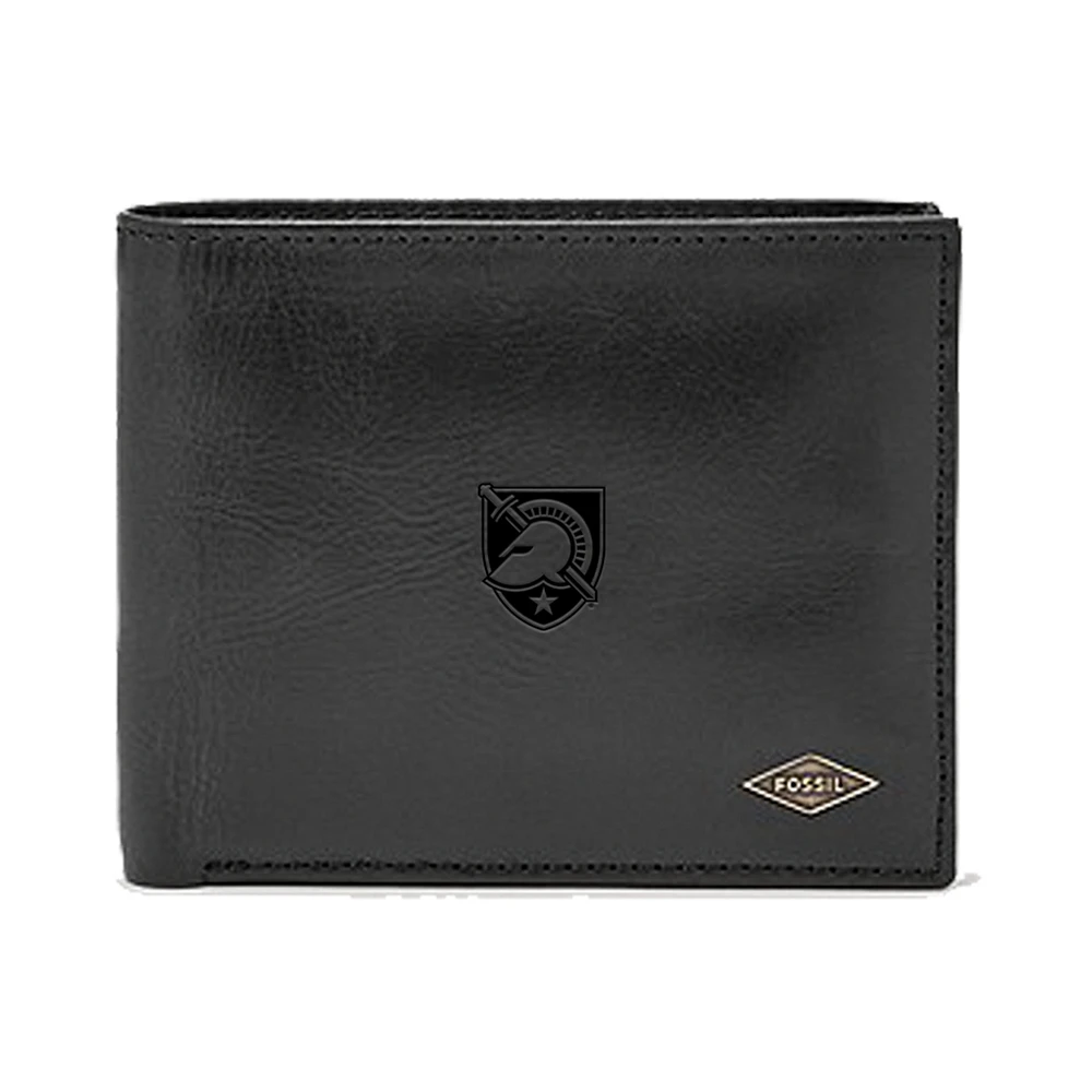Men's Fossil Black Army Black Knights Leather Ryan RFID Passcase Wallet