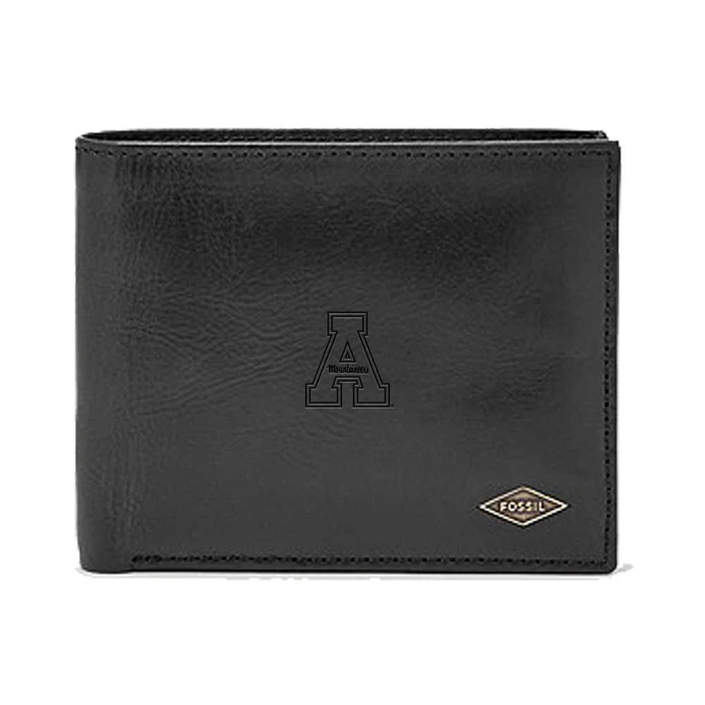 Men's Fossil Appalachian State Mountaineers Leather Ryan RFID Passcase Wallet