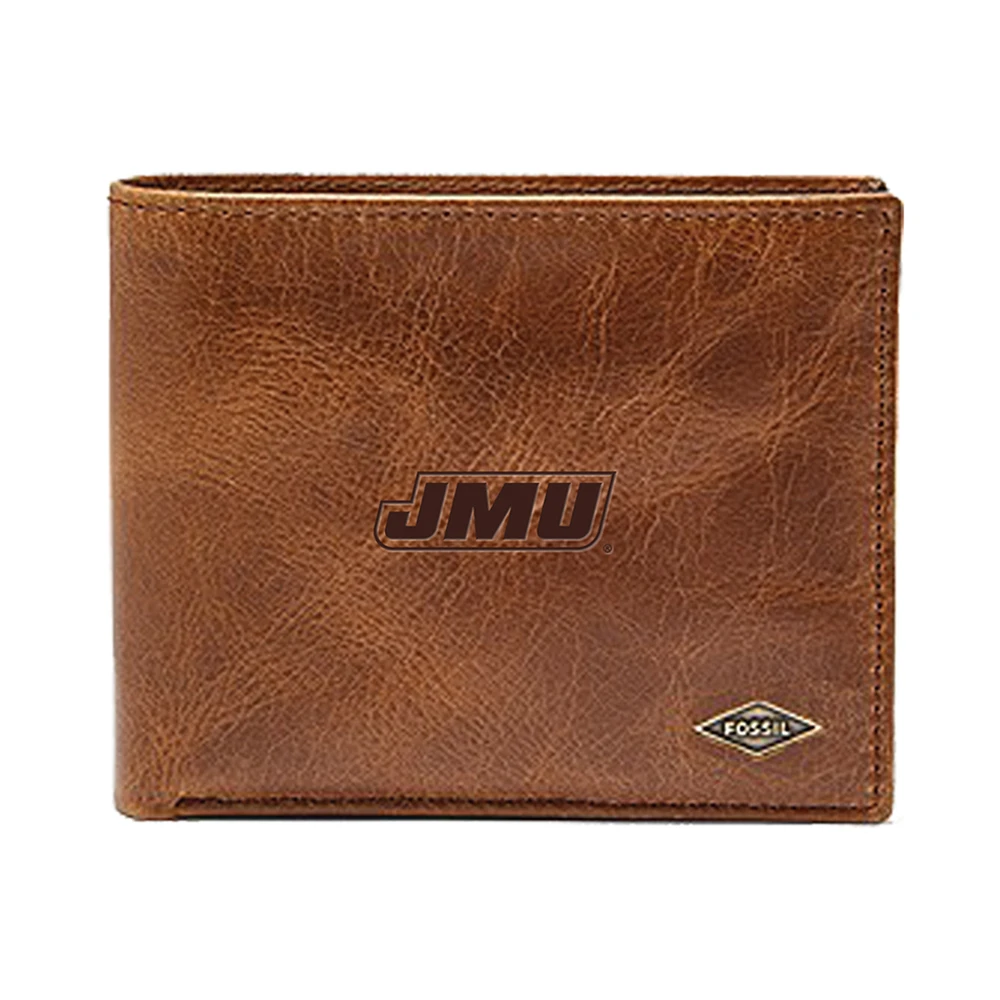 Men's Fossil Brown James Madison Dukes Leather Ryan RFID Passcase Wallet