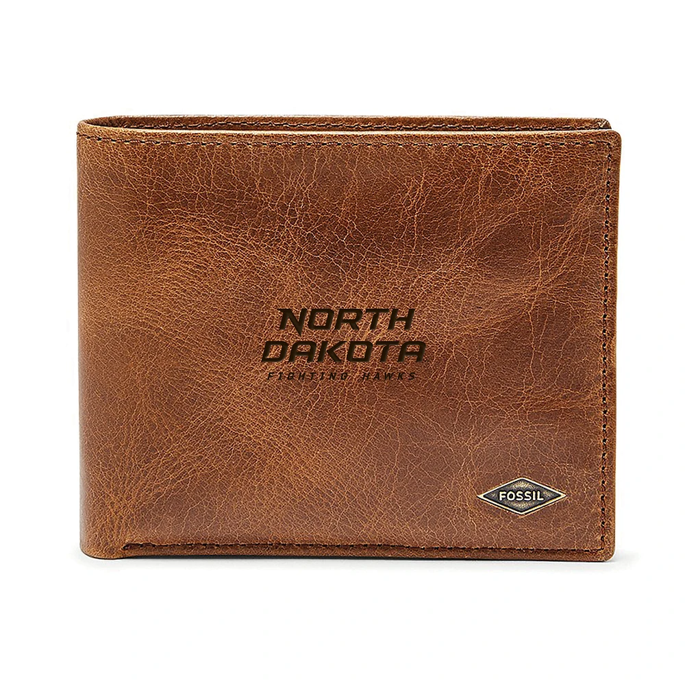 Men's Fossil Brown North Dakota Leather Ryan RFID Passcase Wallet