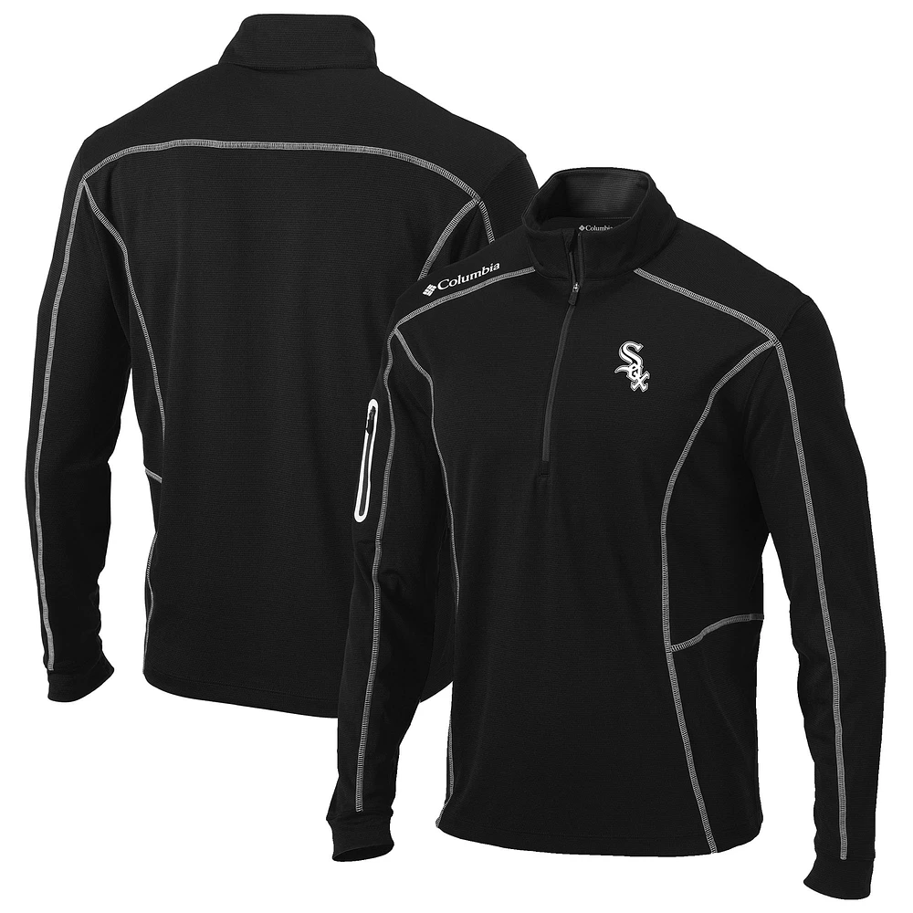 Men's Columbia Black Chicago White Sox Shotgun Omni-Wick Quarter-Zip Pullover Jacket