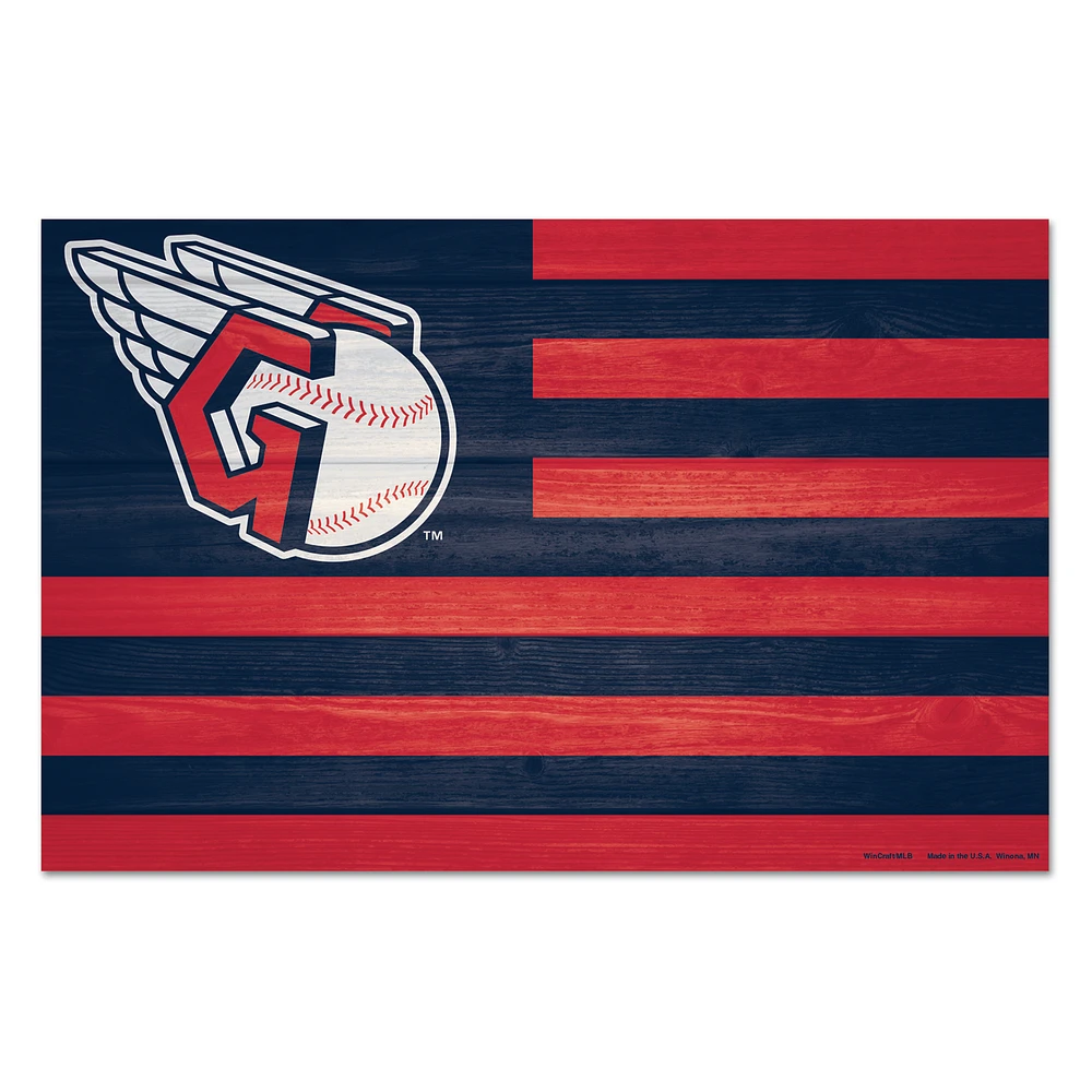 WinCraft Cleveland Guardians Logo 11'' x 17'' Americana Wood Sign