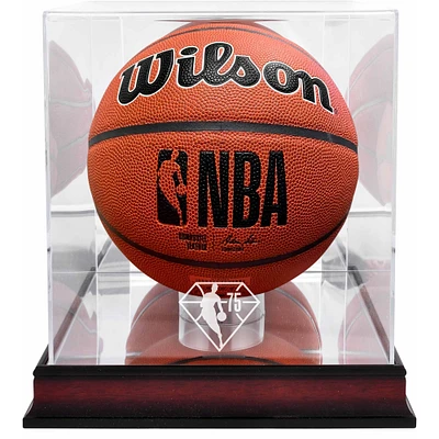 NBA 75th Anniversary Mahogany Sublimated Basketball Display Case