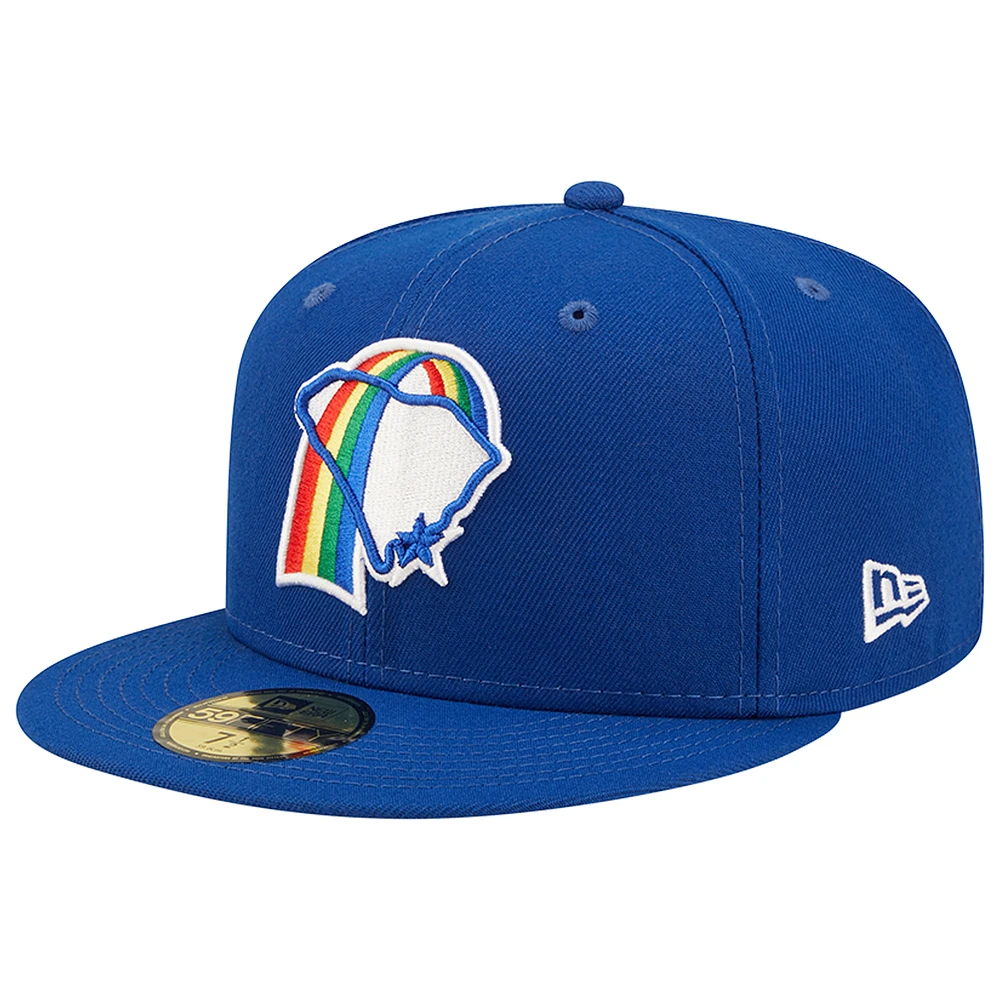Men's New Era Blue Charleston RiverDogs Rainbows Theme Night 59FIFTY Fitted Hat