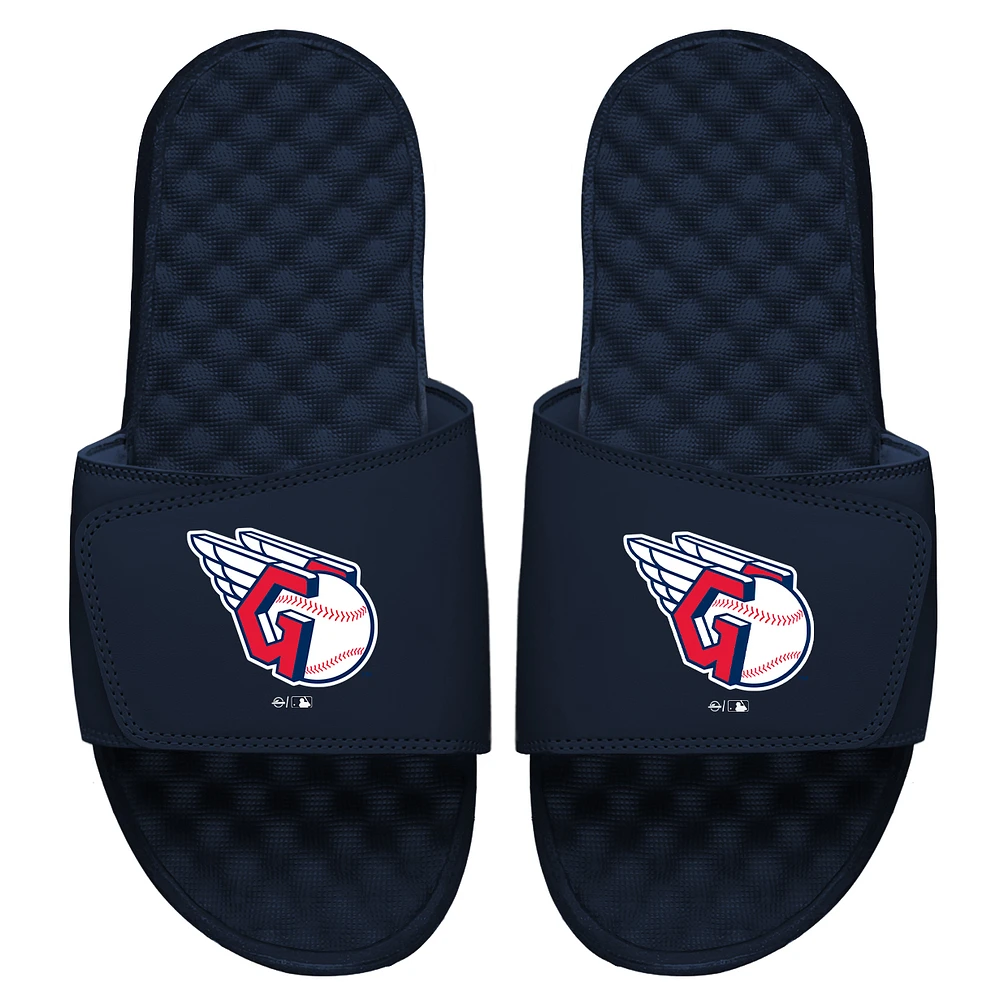 Men's ISlide Navy Cleveland Guardians Primary Logo Slide Sandals