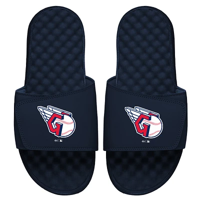 Youth ISlide Navy Cleveland Guardians Primary Logo Slide Sandals
