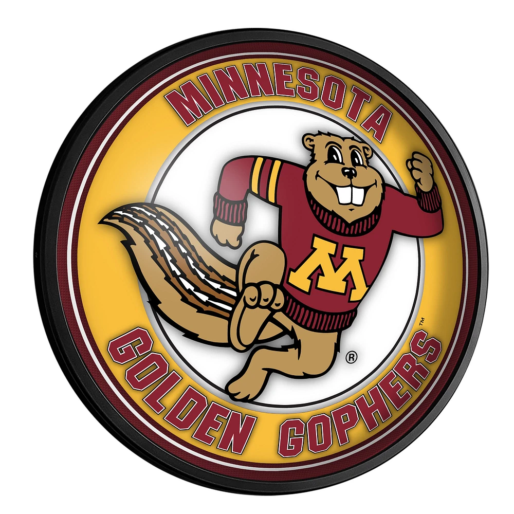 Minnesota Golden Gophers Mascot 18'' Round Slimline Illuminated Wall Sign