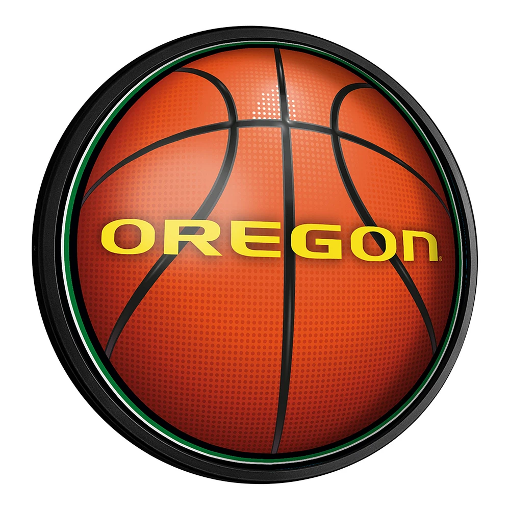 Oregon Ducks Basketball 18'' Round Slimline Illuminated Wall Sign
