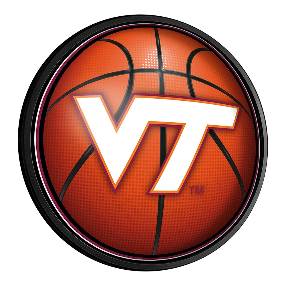 Virginia Tech Hokies Basketball 18'' Round Slimline Illuminated Wall Sign
