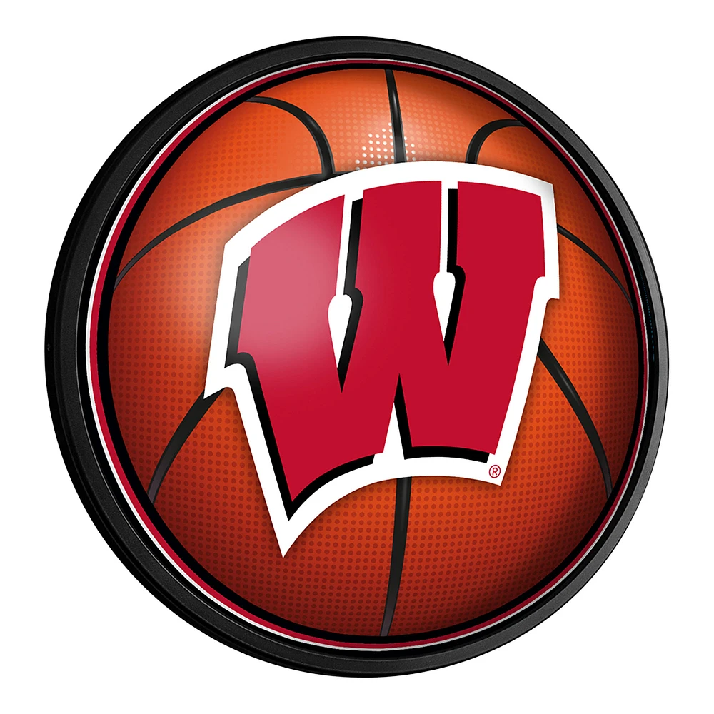 Wisconsin Badgers Basketball 18'' Round Slimline Illuminated Wall Sign