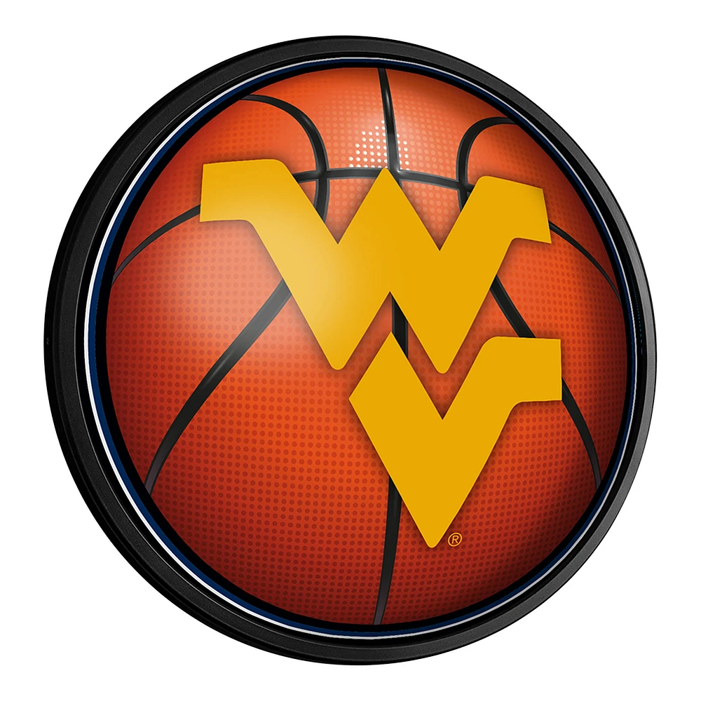 West Virginia Mountaineers Basketball 18'' Round Slimline Illuminated Wall Sign