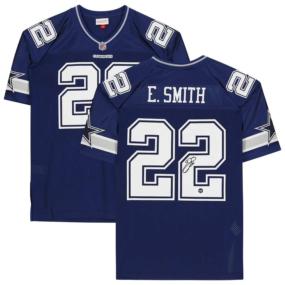 Emmitt Smith Dallas Cowboys Autographed Navy Mitchell & Ness Authentic Jersey