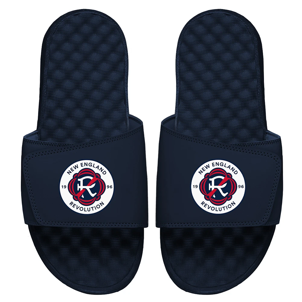 Men's ISlide Navy New England Revolution Primary Team Logo Slide Sandals