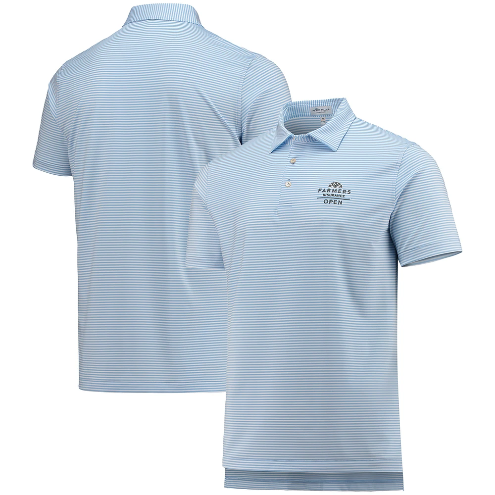 Men's Peter Millar Light Blue/White Farmers Insurance Open Hales Performance Polo