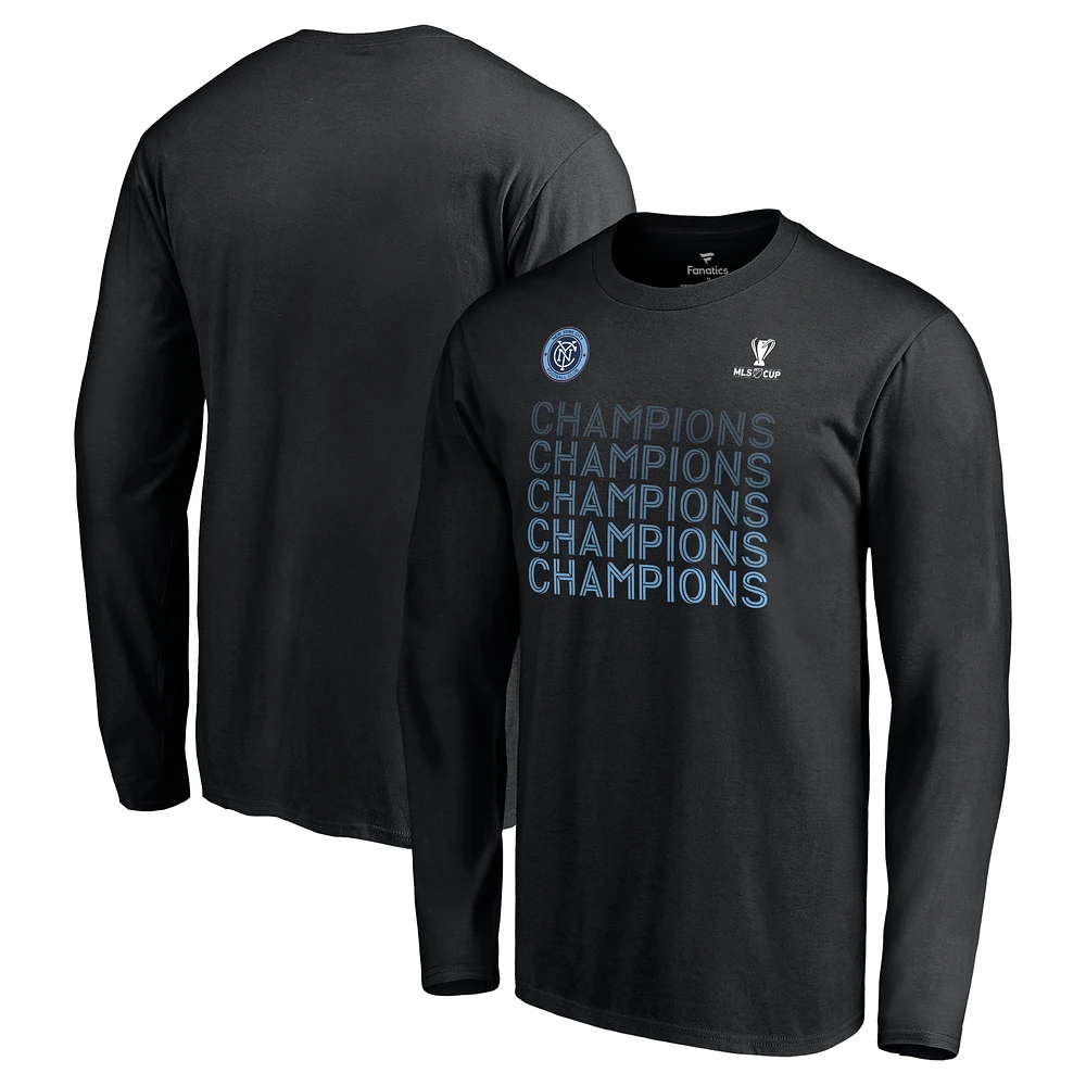 Men's Fanatics Black New York City FC 2021 MLS Cup Champions Standard Long Sleeve T-Shirt