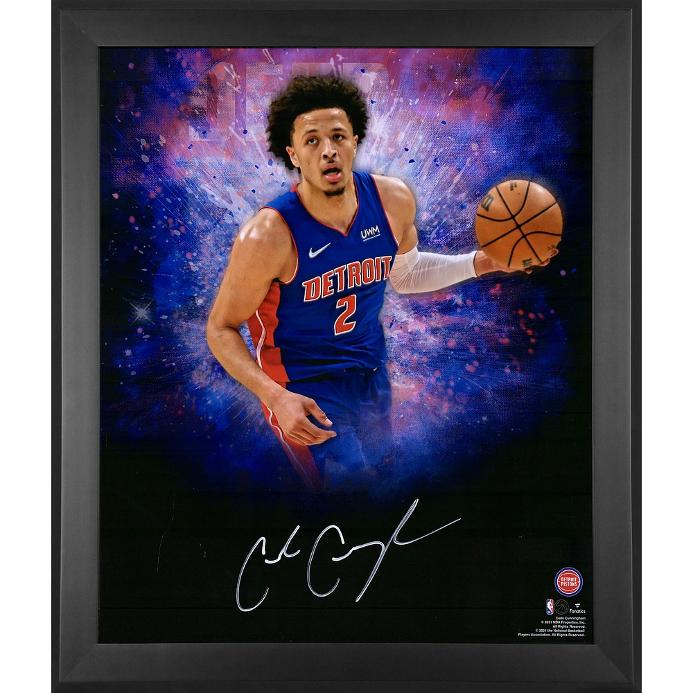 Cade Cunningham Detroit Pistons Autographed Framed 20" x 24" In-Focus Photograph