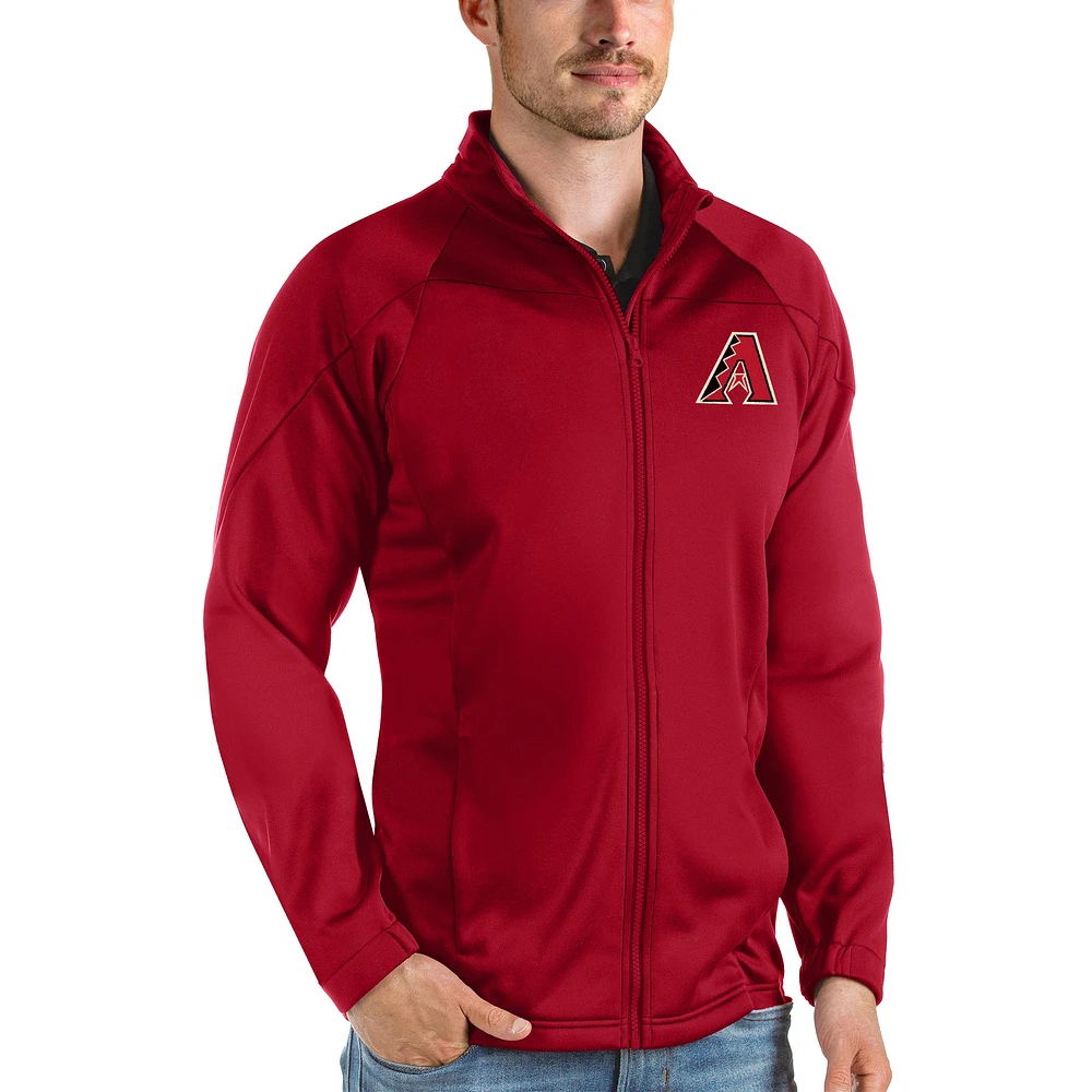 Men's Antigua Red Arizona Diamondbacks Links Full-Zip Golf Jacket