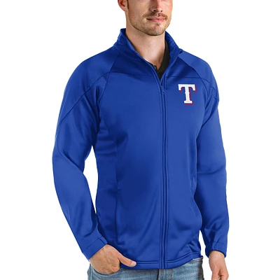 Men's Antigua Royal Texas Rangers Links Full-Zip Golf Jacket