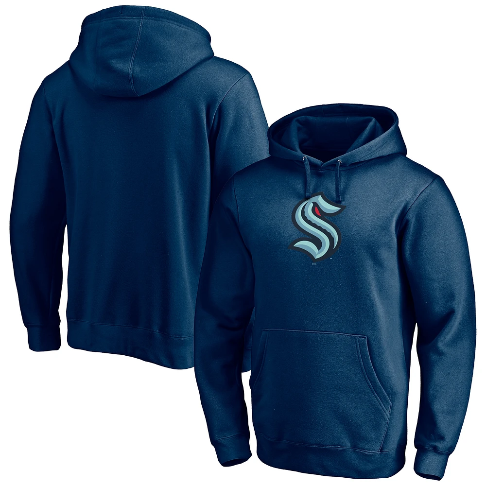 Men's Deep Sea Blue Seattle Kraken Primary Team Logo Pullover Hoodie