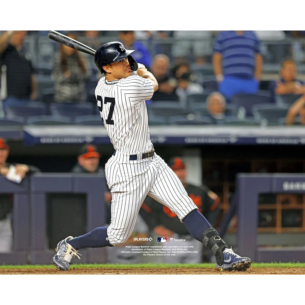 Giancarlo Stanton New York Yankees Unsigned Hitting at Yankee Stadium Photograph