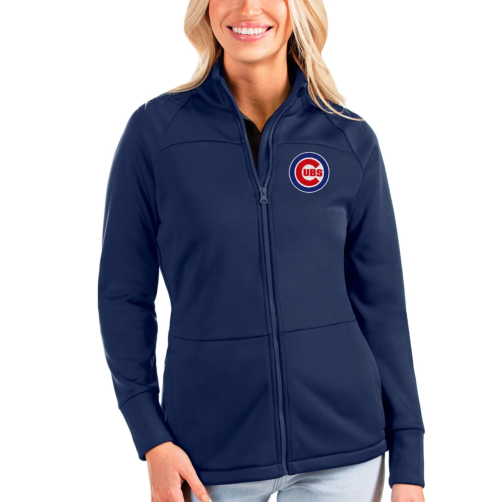 Women's Antigua Navy Chicago Cubs Links Full-Zip Golf Jacket