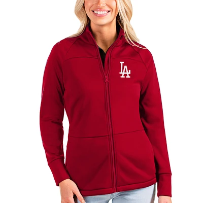 Women's Antigua Red Los Angeles Dodgers Links Full-Zip Golf Jacket