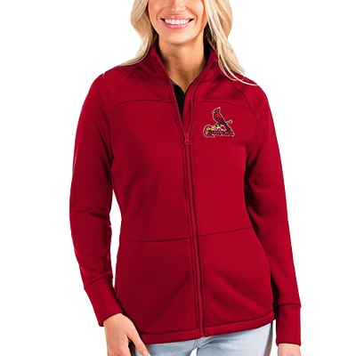 Women's Antigua Red St. Louis Cardinals Links Full-Zip Golf Jacket