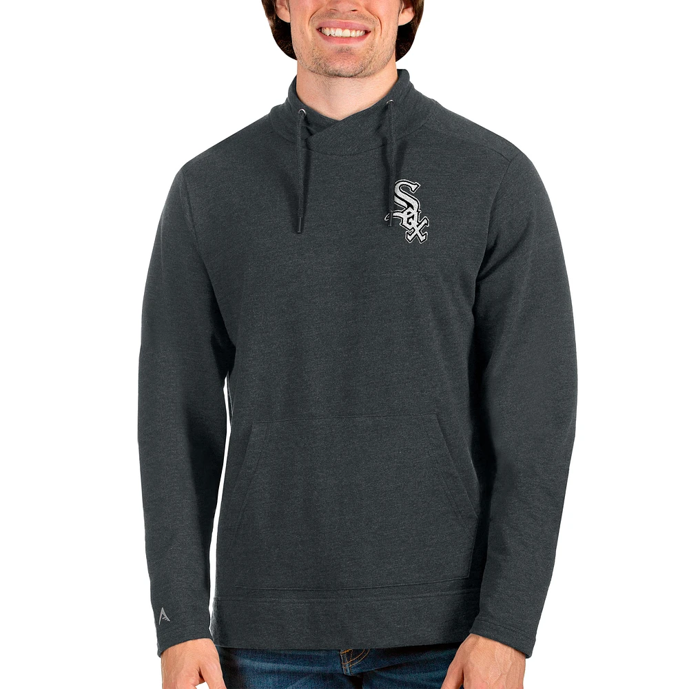 Men's Antigua Heathered Charcoal Chicago White Sox Team Reward Pullover Sweatshirt