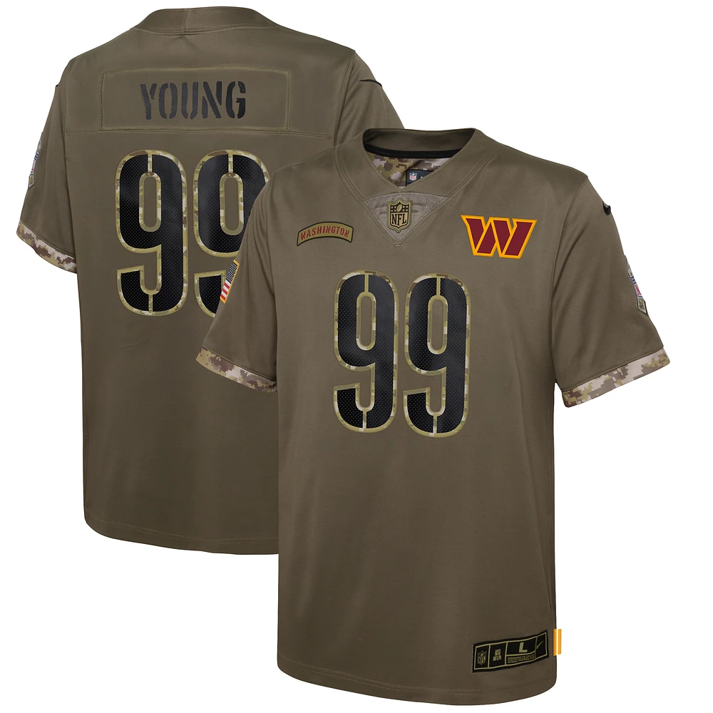Youth Nike Chase Young Olive Washington Commanders Salute To Service Player Limited Jersey