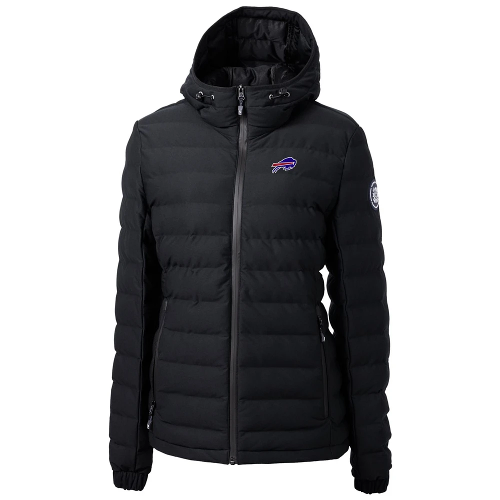 Women's Cutter & Buck Black Buffalo Bills Mission Ridge Repreve Full-Zip Puffer Jacket