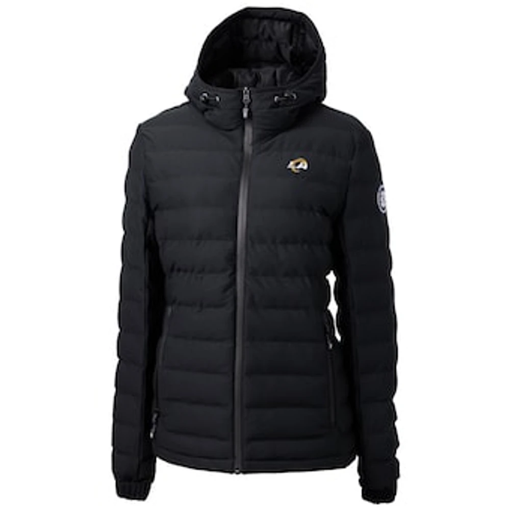 Women's Cutter & Buck Black Los Angeles Rams Mission Ridge Repreve Full-Zip Puffer Jacket