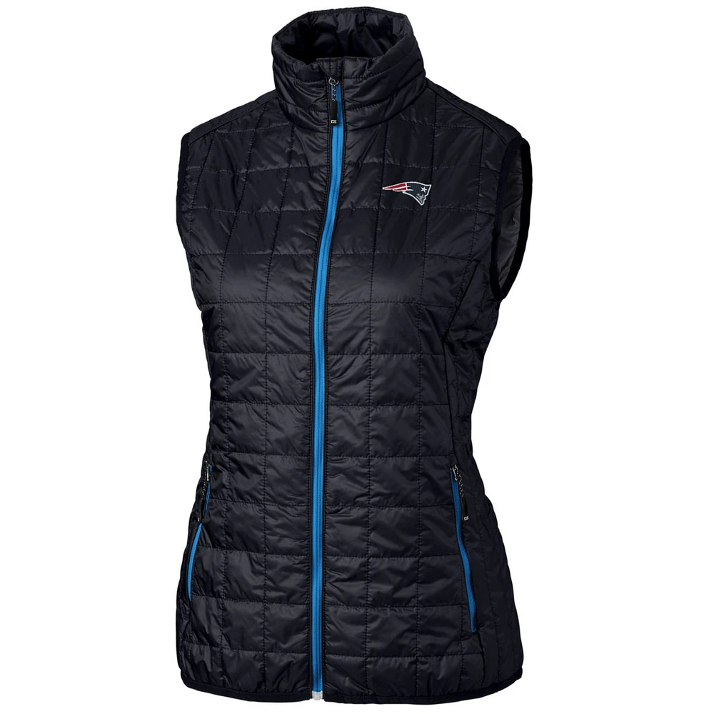 Women's Cutter & Buck Navy New England Patriots Rainier Full-Zip Puffer Vest