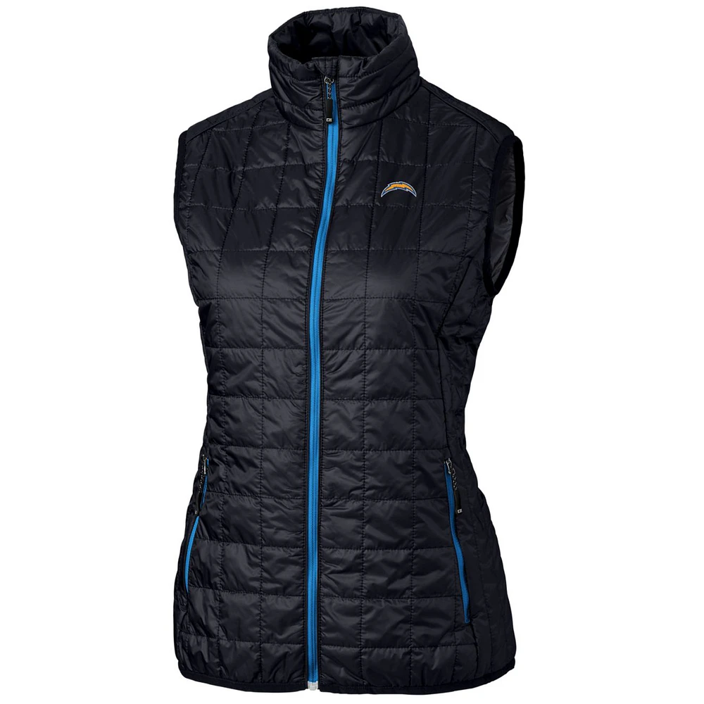 Women's Cutter & Buck Navy Los Angeles Chargers Rainier Full-Zip Puffer Vest