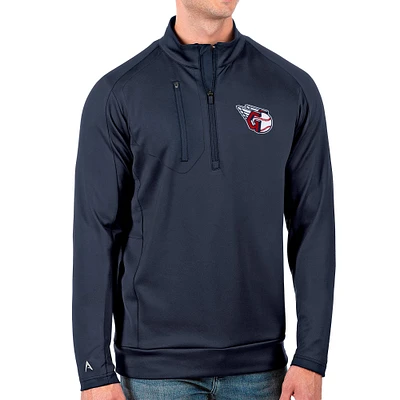 Men's Antigua Navy Cleveland Guardians Generation Quarter-Zip Pullover Top