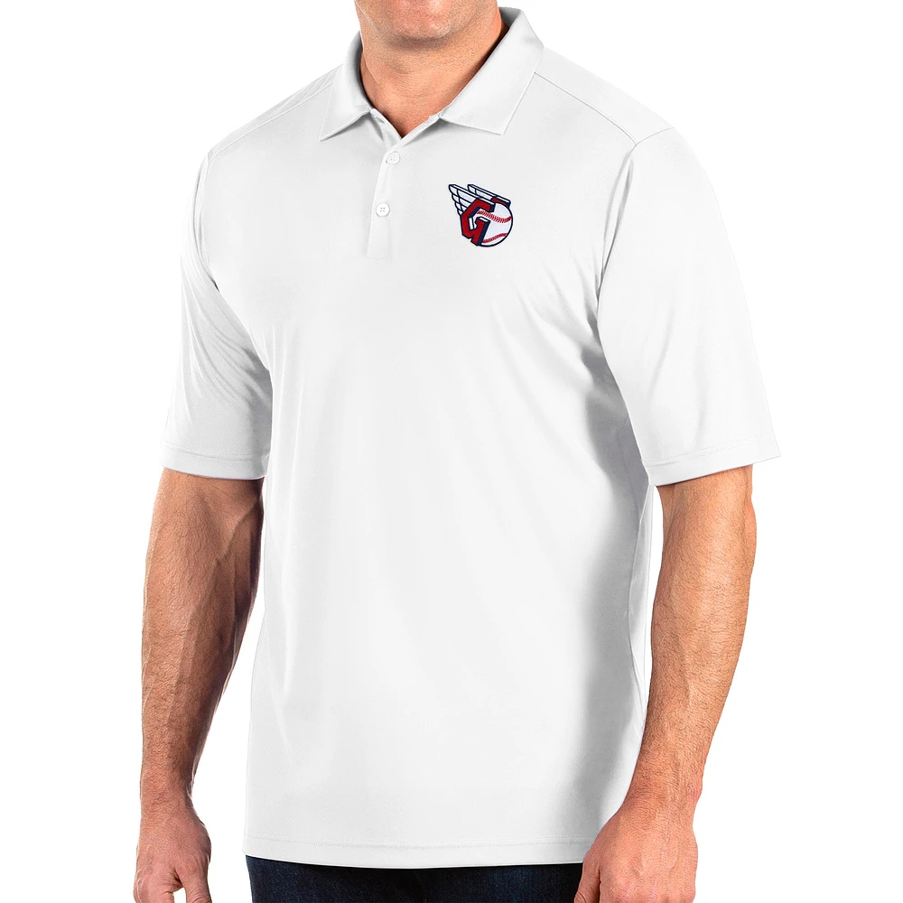 Men's Antigua White Cleveland Guardians Big & Tall Tribute Polo