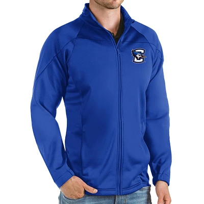 Men's Antigua Blue Creighton Bluejays Links Full-Zip Golf Jacket